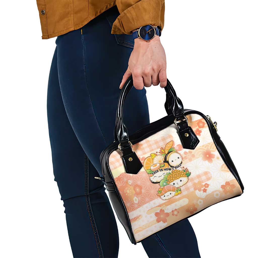Japanese Kawaii Sushi Shoulder Handbag Peach Wagara Palaka This Is How I Roll - Wonder Print Shop