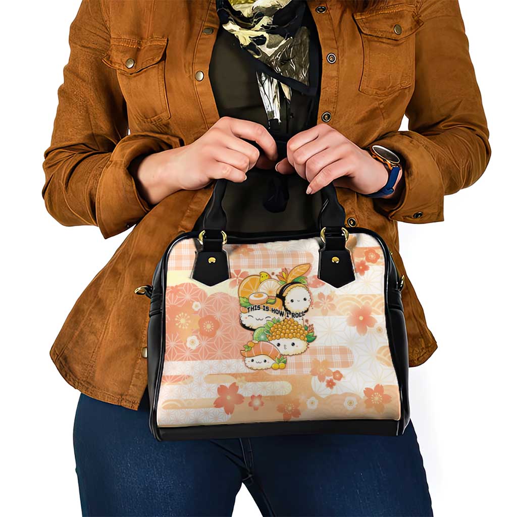 Japanese Kawaii Sushi Shoulder Handbag Peach Wagara Palaka This Is How I Roll - Wonder Print Shop
