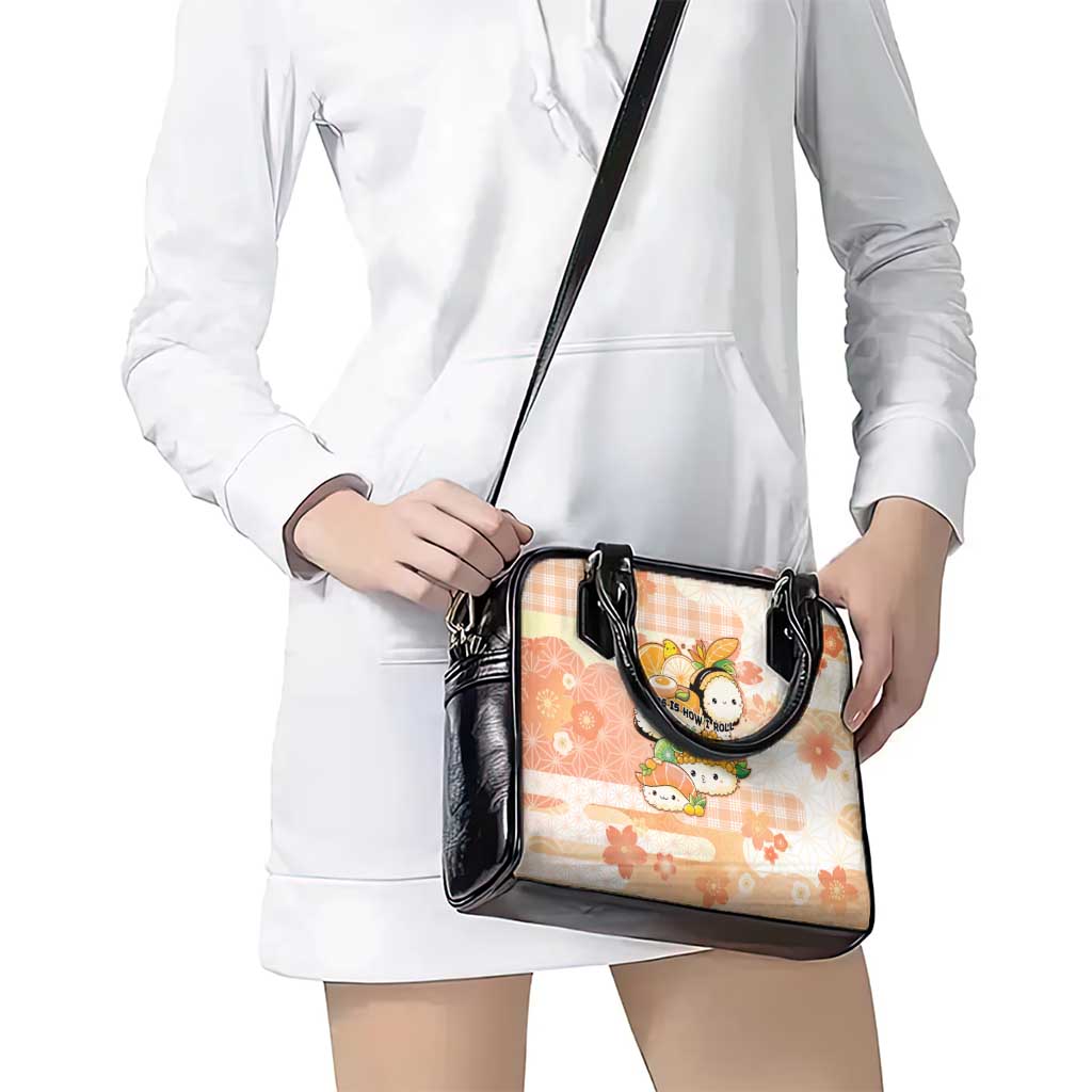 Japanese Kawaii Sushi Shoulder Handbag Peach Wagara Palaka This Is How I Roll - Wonder Print Shop