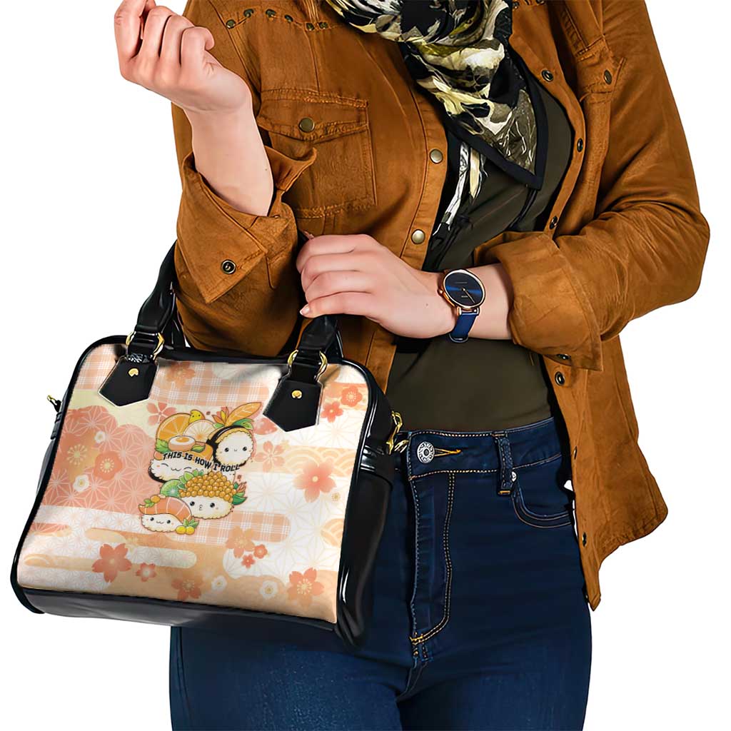 Japanese Kawaii Sushi Shoulder Handbag Peach Wagara Palaka This Is How I Roll - Wonder Print Shop