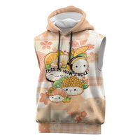 Personalized Japanese Kawaii Sushi Sleeveless Hoodie Peach Wagara Palaka This Is How I Roll - Wonder Print Shop