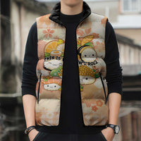 Personalized Japanese Kawaii Sushi Sleeveless Puffer Jacket Peach Wagara Palaka This Is How I Roll - Wonder Print Shop