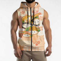 Personalized Japanese Kawaii Sushi Sleeveless Zip Hoodie Peach Wagara Palaka This Is How I Roll - Wonder Print Shop