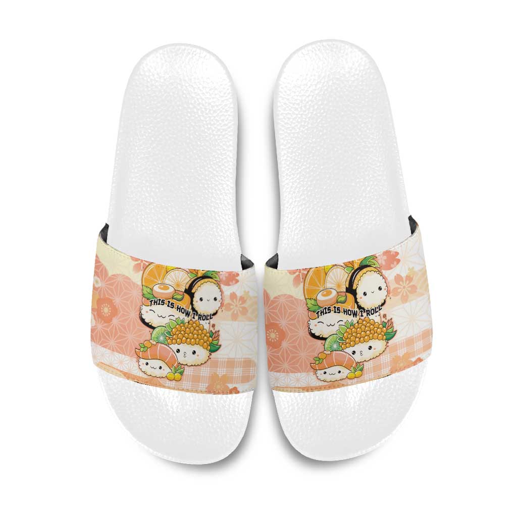 Japanese Kawaii Sushi Slide Sandals Peach Wagara Palaka This Is How I Roll - Wonder Print Shop