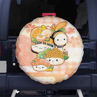 Japanese Kawaii Sushi Spare Tire Cover Peach Wagara Palaka This Is How I Roll - Wonder Print Shop