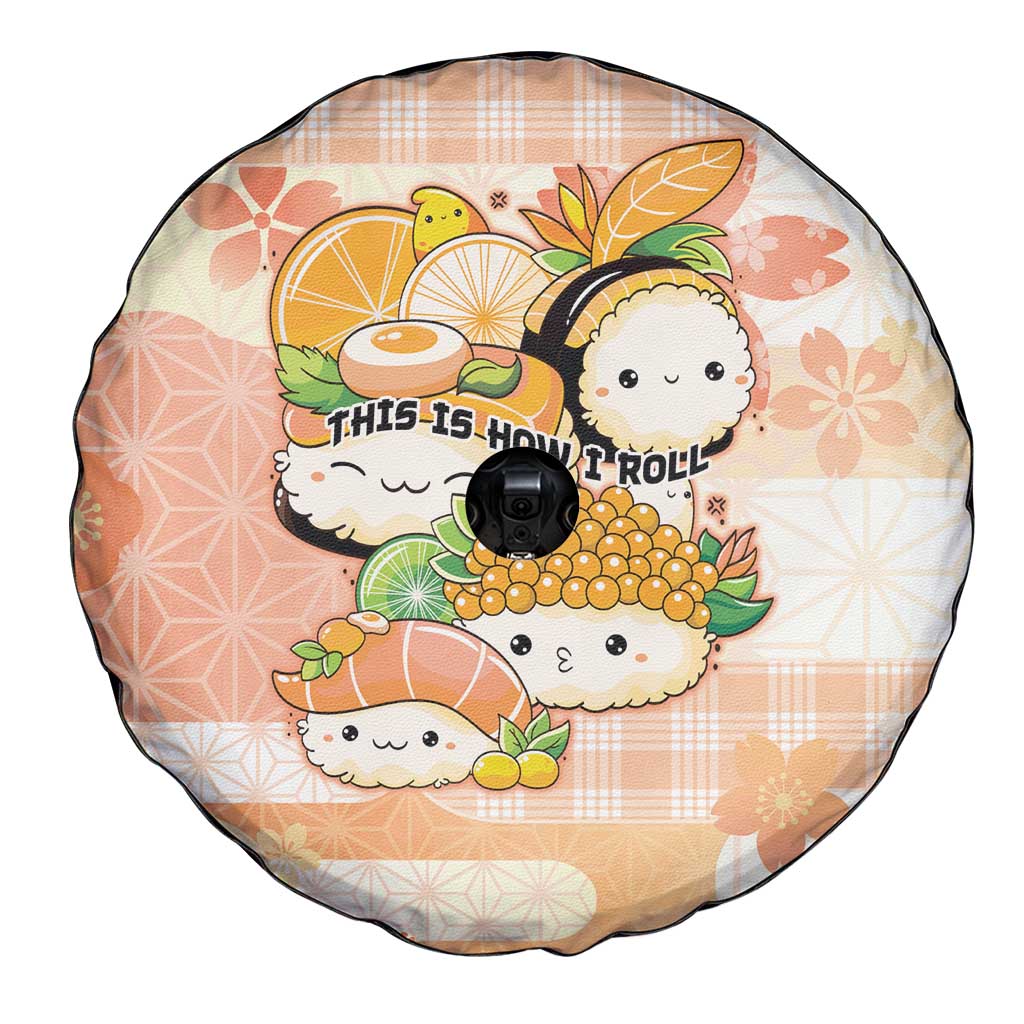 Japanese Kawaii Sushi Spare Tire Cover Peach Wagara Palaka This Is How I Roll - Wonder Print Shop