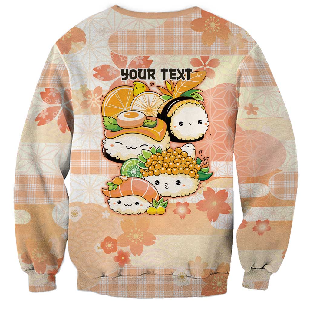 Personalized Japanese Kawaii Sushi Sweatshirt Peach Wagara Palaka This Is How I Roll - Wonder Print Shop