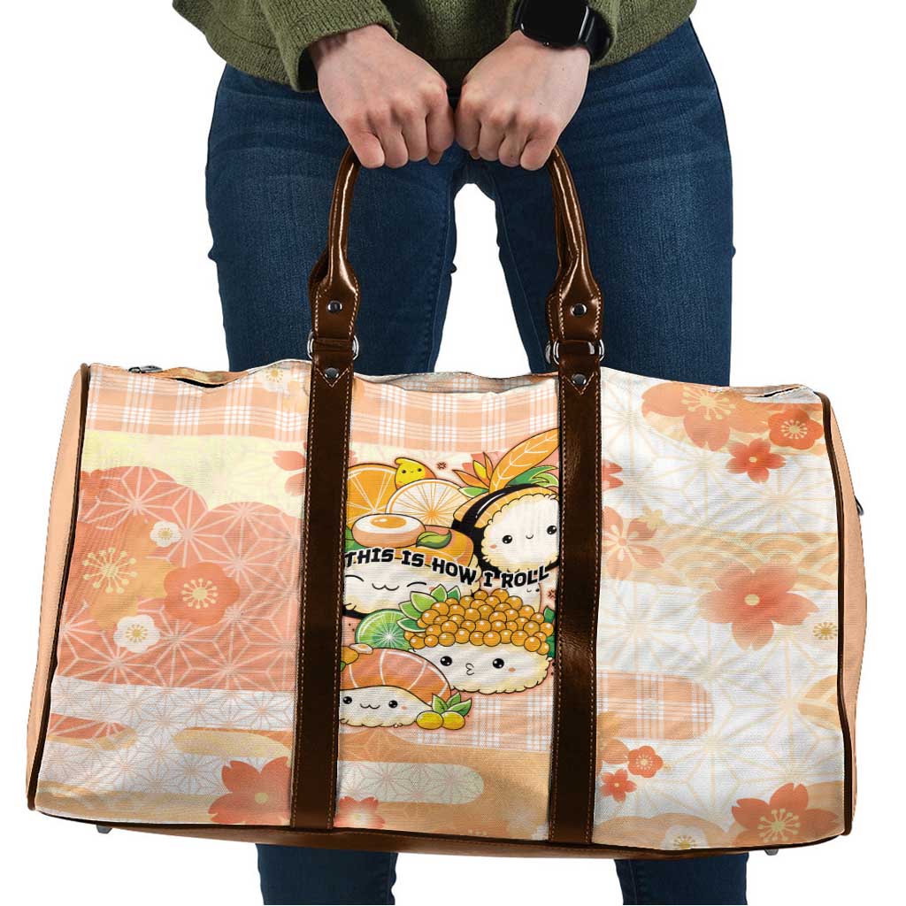 Japanese Kawaii Sushi Travel Bag Peach Wagara Palaka This Is How I Roll - Wonder Print Shop