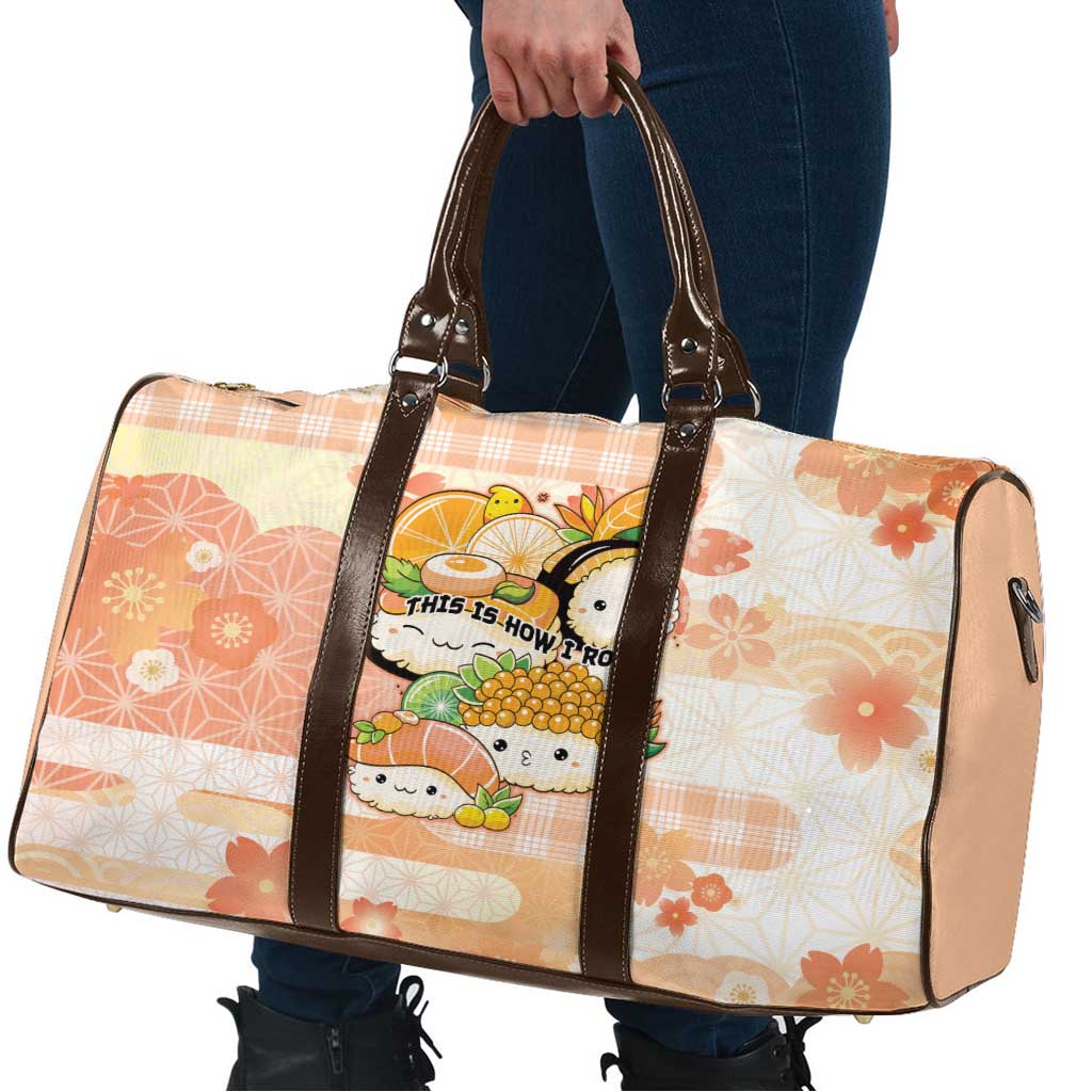 Japanese Kawaii Sushi Travel Bag Peach Wagara Palaka This Is How I Roll - Wonder Print Shop