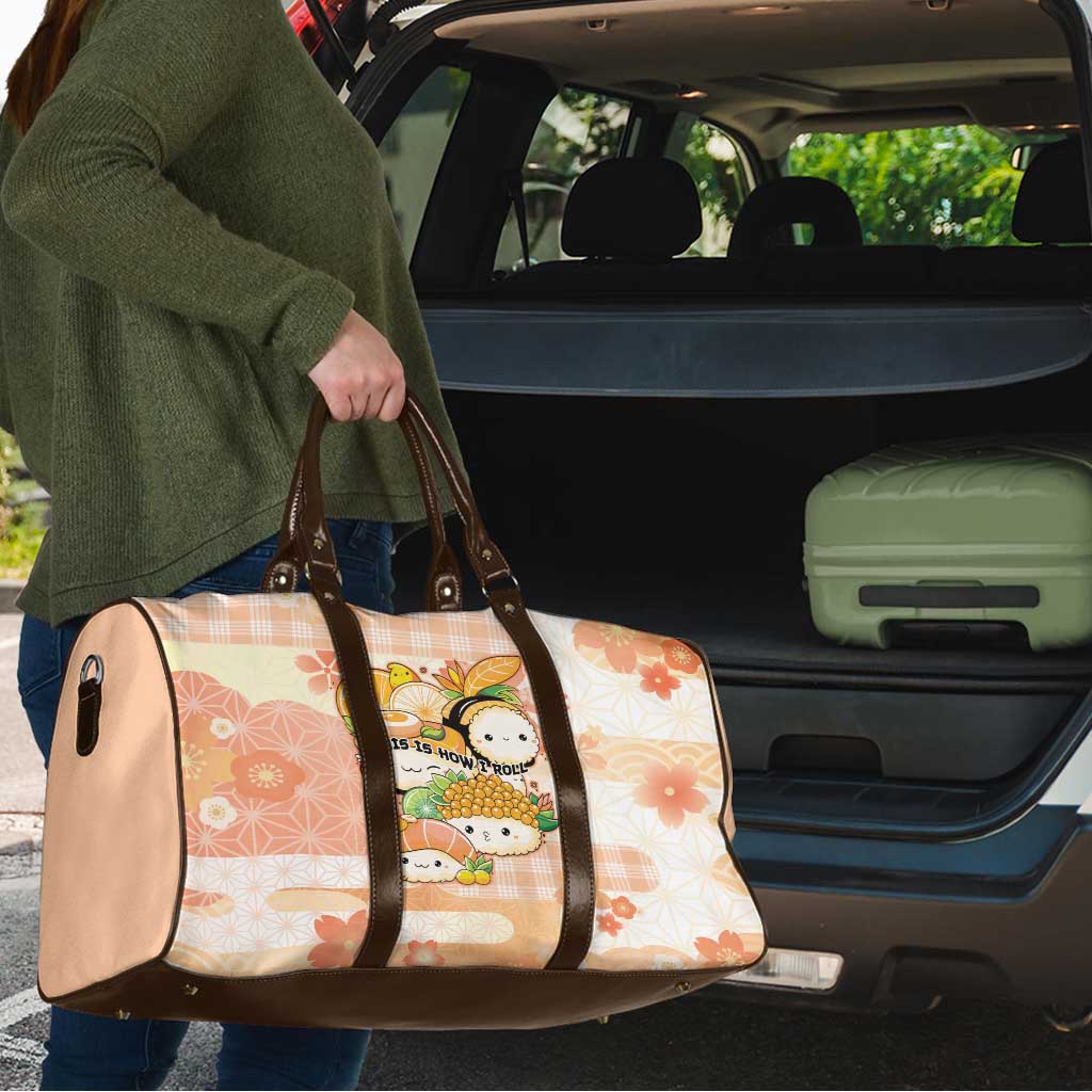 Japanese Kawaii Sushi Travel Bag Peach Wagara Palaka This Is How I Roll - Wonder Print Shop