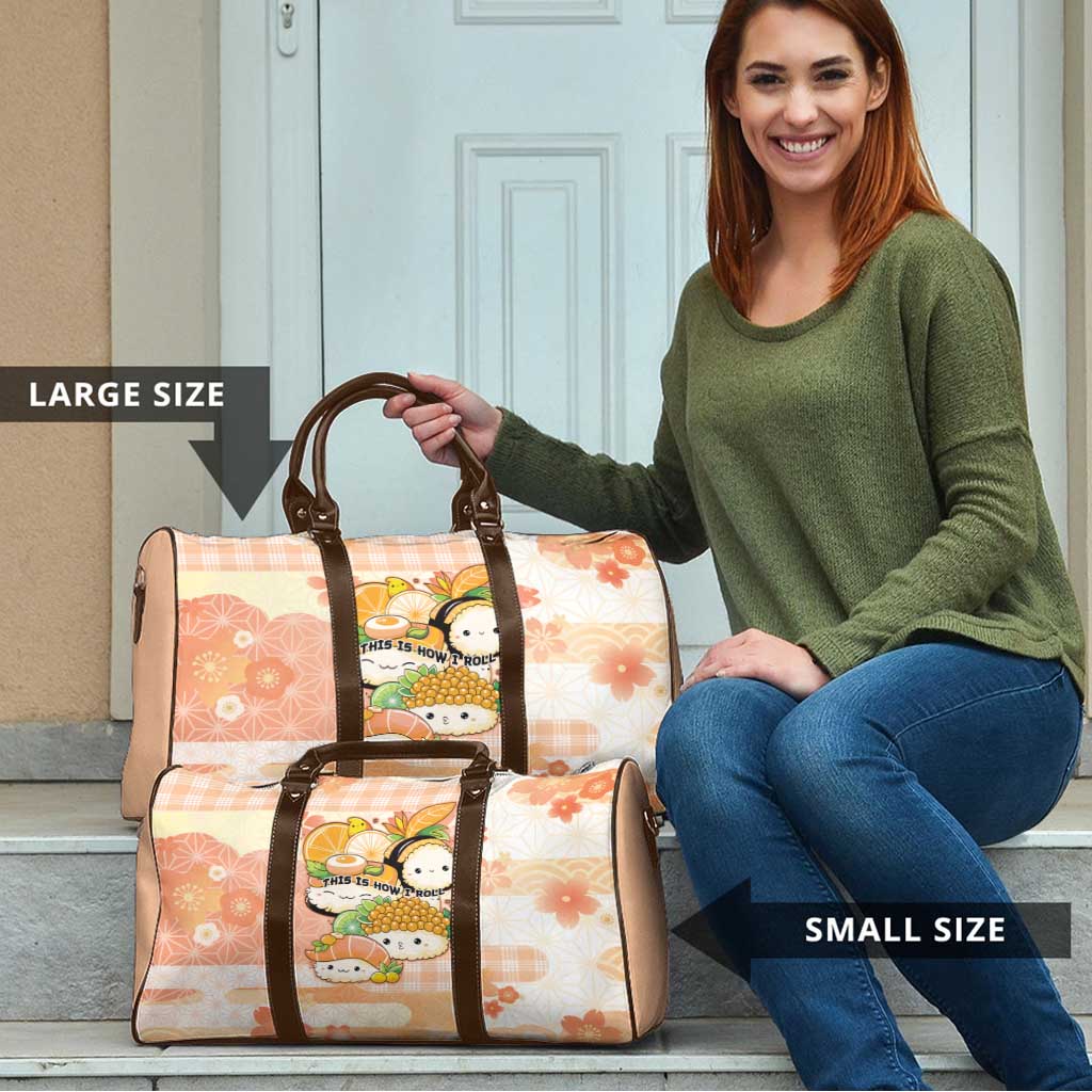 Japanese Kawaii Sushi Travel Bag Peach Wagara Palaka This Is How I Roll - Wonder Print Shop