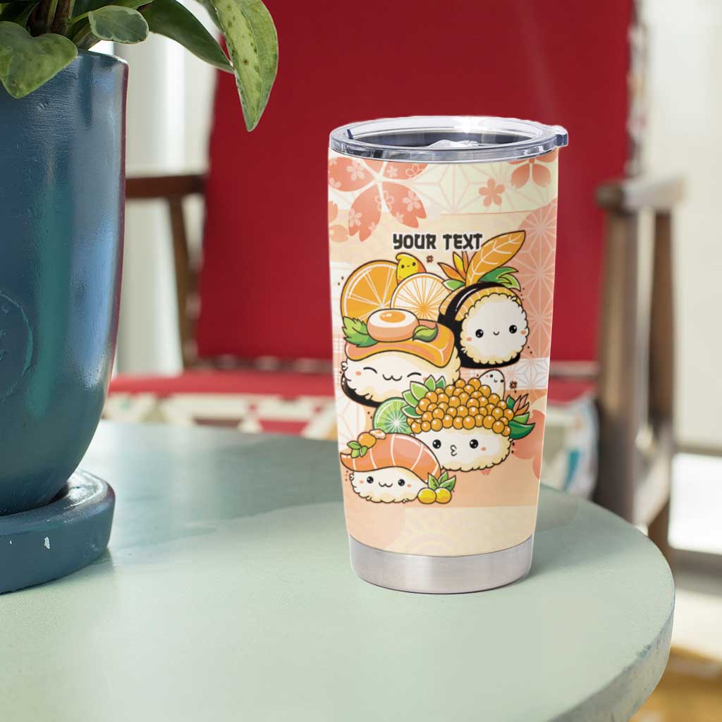 Personalized Japanese Kawaii Sushi Tumbler Cup Peach Wagara Palaka This Is How I Roll - Wonder Print Shop