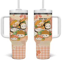 Personalized Japanese Kawaii Sushi Tumbler With Handle Peach Wagara Palaka This Is How I Roll - Wonder Print Shop