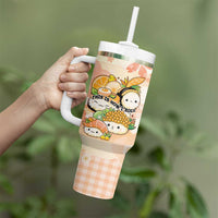 Personalized Japanese Kawaii Sushi Tumbler With Handle Peach Wagara Palaka This Is How I Roll - Wonder Print Shop