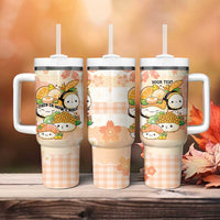Personalized Japanese Kawaii Sushi Tumbler With Handle Peach Wagara Palaka This Is How I Roll - Wonder Print Shop