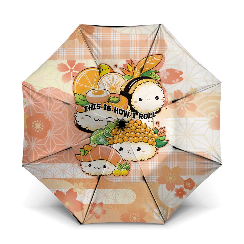 Japanese Kawaii Sushi Umbrella Peach Wagara Palaka This Is How I Roll - Wonder Print Shop