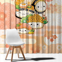 Japanese Kawaii Sushi Window Curtain Peach Wagara Palaka This Is How I Roll - Wonder Print Shop