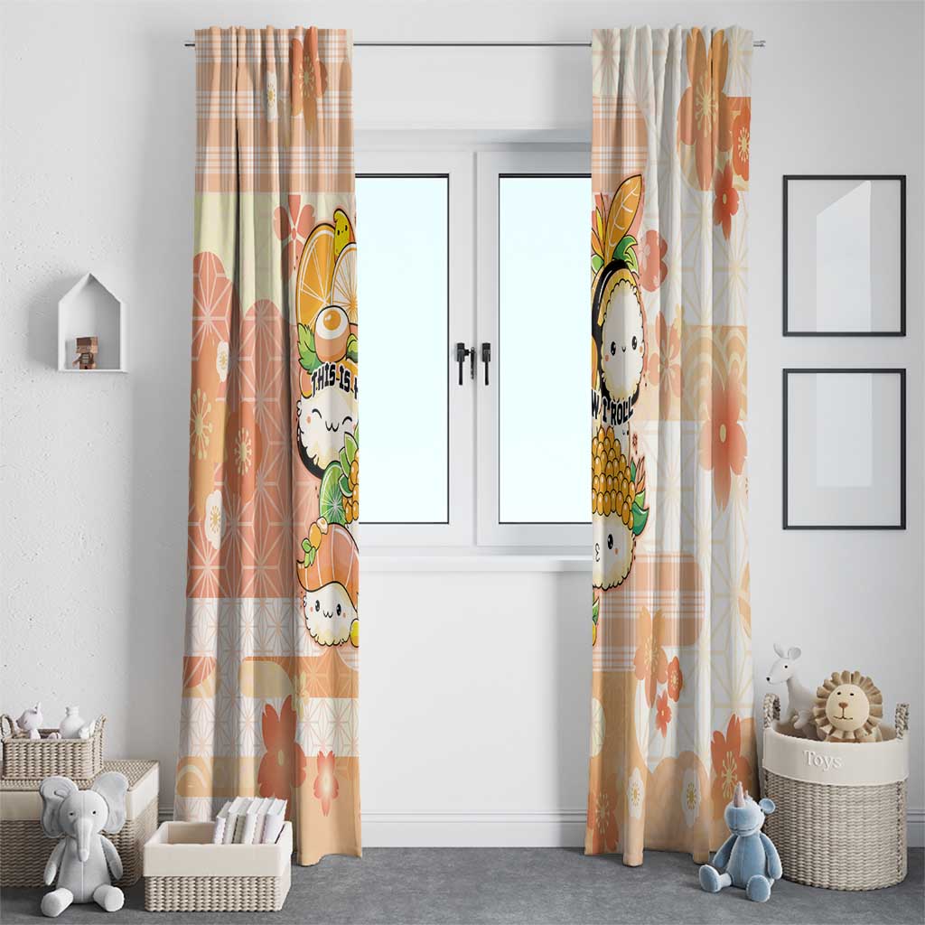 Japanese Kawaii Sushi Window Curtain Peach Wagara Palaka This Is How I Roll - Wonder Print Shop