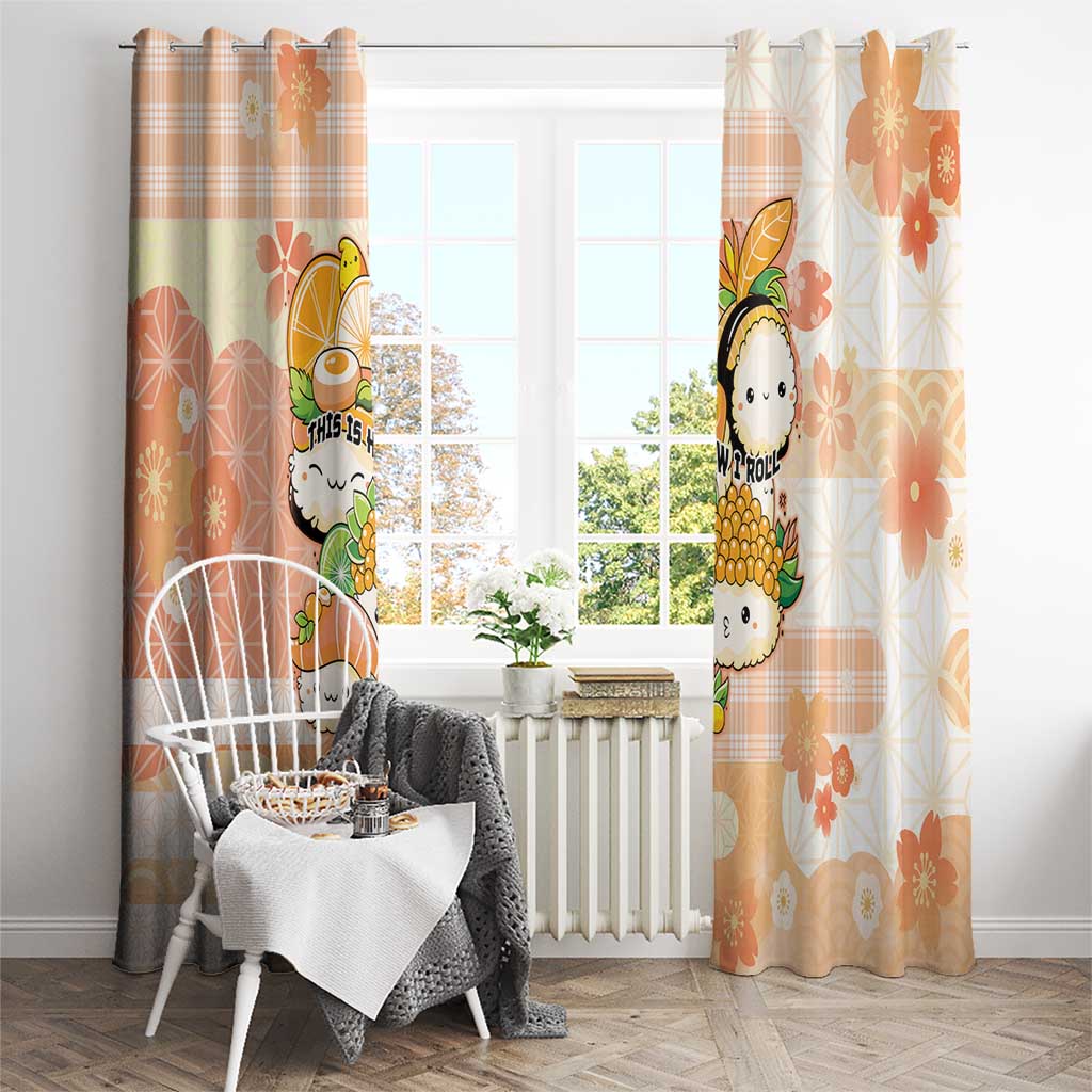 Japanese Kawaii Sushi Window Curtain Peach Wagara Palaka This Is How I Roll - Wonder Print Shop