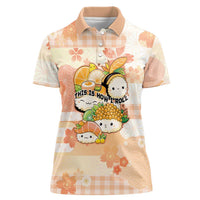Personalized Japanese Kawaii Sushi Women Polo Shirt Peach Wagara Palaka This Is How I Roll - Wonder Print Shop