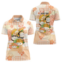 Personalized Japanese Kawaii Sushi Women Polo Shirt Peach Wagara Palaka This Is How I Roll - Wonder Print Shop