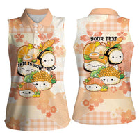 Personalized Japanese Kawaii Sushi Women Sleeveless Polo Shirt Peach Wagara Palaka This Is How I Roll - Wonder Print Shop