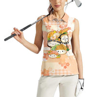 Personalized Japanese Kawaii Sushi Women Sleeveless Polo Shirt Peach Wagara Palaka This Is How I Roll - Wonder Print Shop