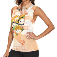 Personalized Japanese Kawaii Sushi Women Sleeveless Polo Shirt Peach Wagara Palaka This Is How I Roll - Wonder Print Shop