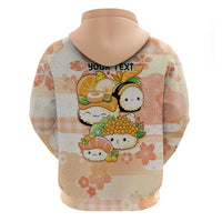 Personalized Japanese Kawaii Sushi Zip Hoodie Peach Wagara Palaka This Is How I Roll - Wonder Print Shop