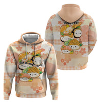 Personalized Japanese Kawaii Sushi Zip Hoodie Peach Wagara Palaka This Is How I Roll - Wonder Print Shop