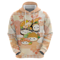 Personalized Japanese Kawaii Sushi Zip Hoodie Peach Wagara Palaka This Is How I Roll - Wonder Print Shop