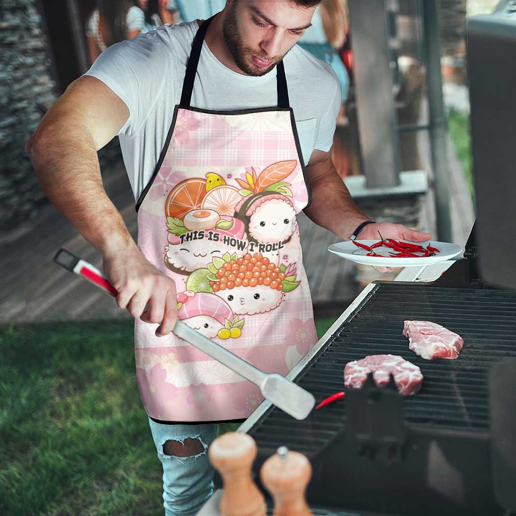 Japanese Kawaii Sushi Apron Pink Wagara Palaka This Is How I Roll - Wonder Print Shop