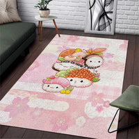 Japanese Kawaii Sushi Area Rug Pink Wagara Palaka This Is How I Roll - Wonder Print Shop