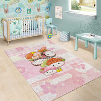 Japanese Kawaii Sushi Area Rug Pink Wagara Palaka This Is How I Roll - Wonder Print Shop