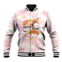 Personalized Japanese Kawaii Sushi Baseball Jacket Pink Wagara Palaka This Is How I Roll - Wonder Print Shop