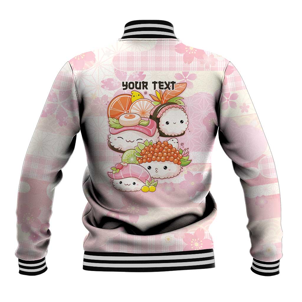 Personalized Japanese Kawaii Sushi Baseball Jacket Pink Wagara Palaka This Is How I Roll - Wonder Print Shop