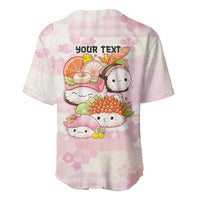 Personalized Japanese Kawaii Sushi Baseball Jersey Pink Wagara Palaka This Is How I Roll - Wonder Print Shop