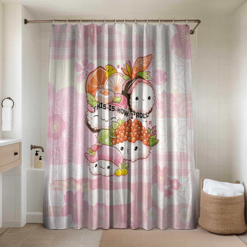 Japanese Kawaii Sushi Bathroom Set Pink Wagara Palaka This Is How I Roll - Wonder Print Shop