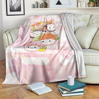 Japanese Kawaii Sushi Blanket Pink Wagara Palaka This Is How I Roll - Wonder Print Shop