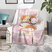Japanese Kawaii Sushi Blanket Pink Wagara Palaka This Is How I Roll - Wonder Print Shop