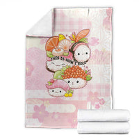Japanese Kawaii Sushi Blanket Pink Wagara Palaka This Is How I Roll - Wonder Print Shop