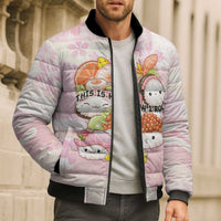 Personalized Japanese Kawaii Sushi Bomber Puffer Jacket Pink Wagara Palaka This Is How I Roll - Wonder Print Shop
