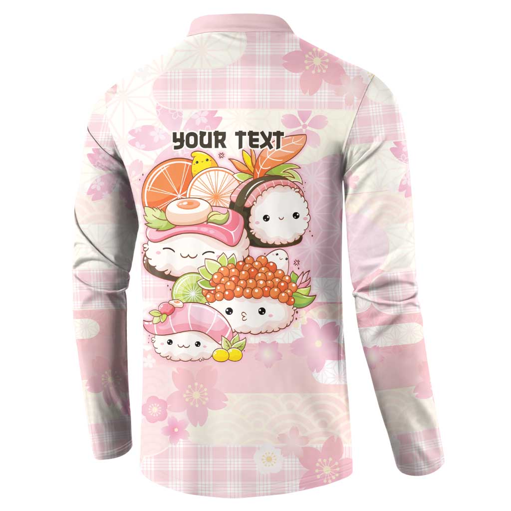 Personalized Japanese Kawaii Sushi Button Sweatshirt Pink Wagara Palaka This Is How I Roll - Wonder Print Shop