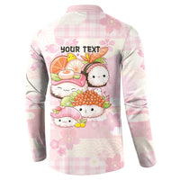 Personalized Japanese Kawaii Sushi Button Sweatshirt Pink Wagara Palaka This Is How I Roll - Wonder Print Shop
