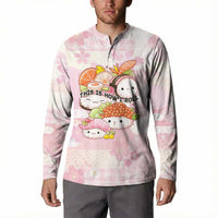 Personalized Japanese Kawaii Sushi Button Sweatshirt Pink Wagara Palaka This Is How I Roll - Wonder Print Shop