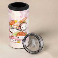 Personalized Japanese Kawaii Sushi 4 in 1 Can Cooler Tumbler Pink Wagara Palaka This Is How I Roll - Wonder Print Shop