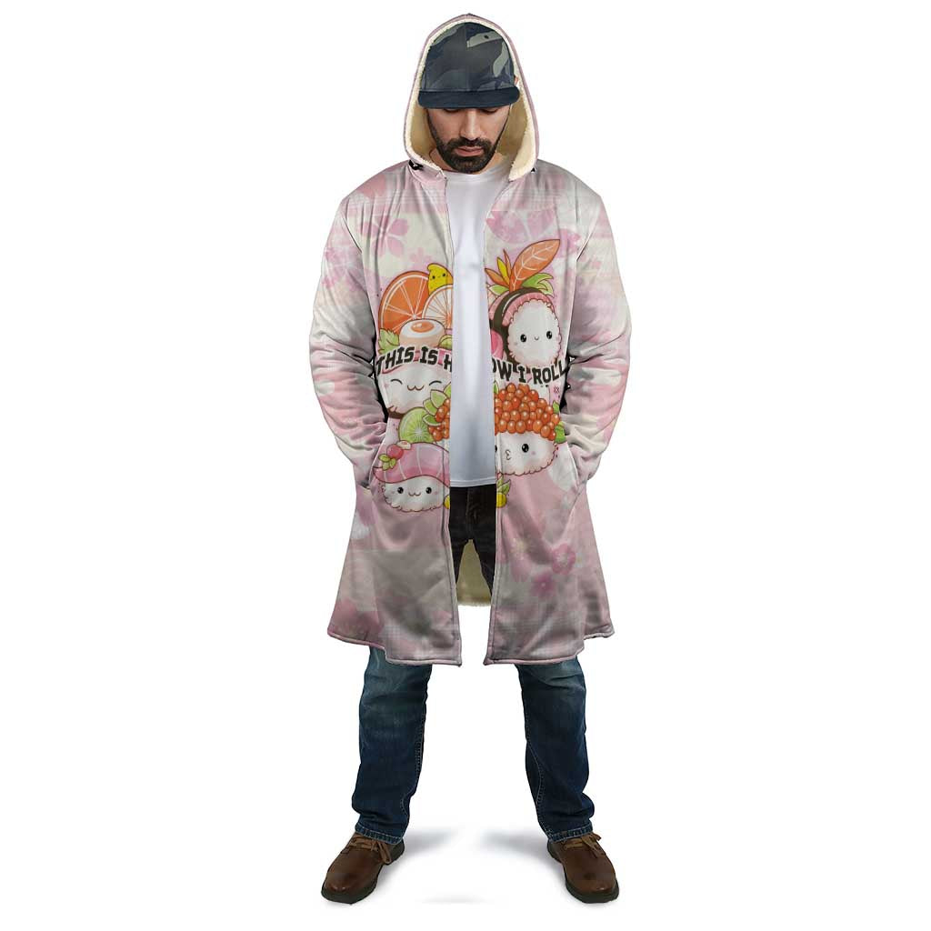 Personalized Japanese Kawaii Sushi Cloak Pink Wagara Palaka This Is How I Roll - Wonder Print Shop