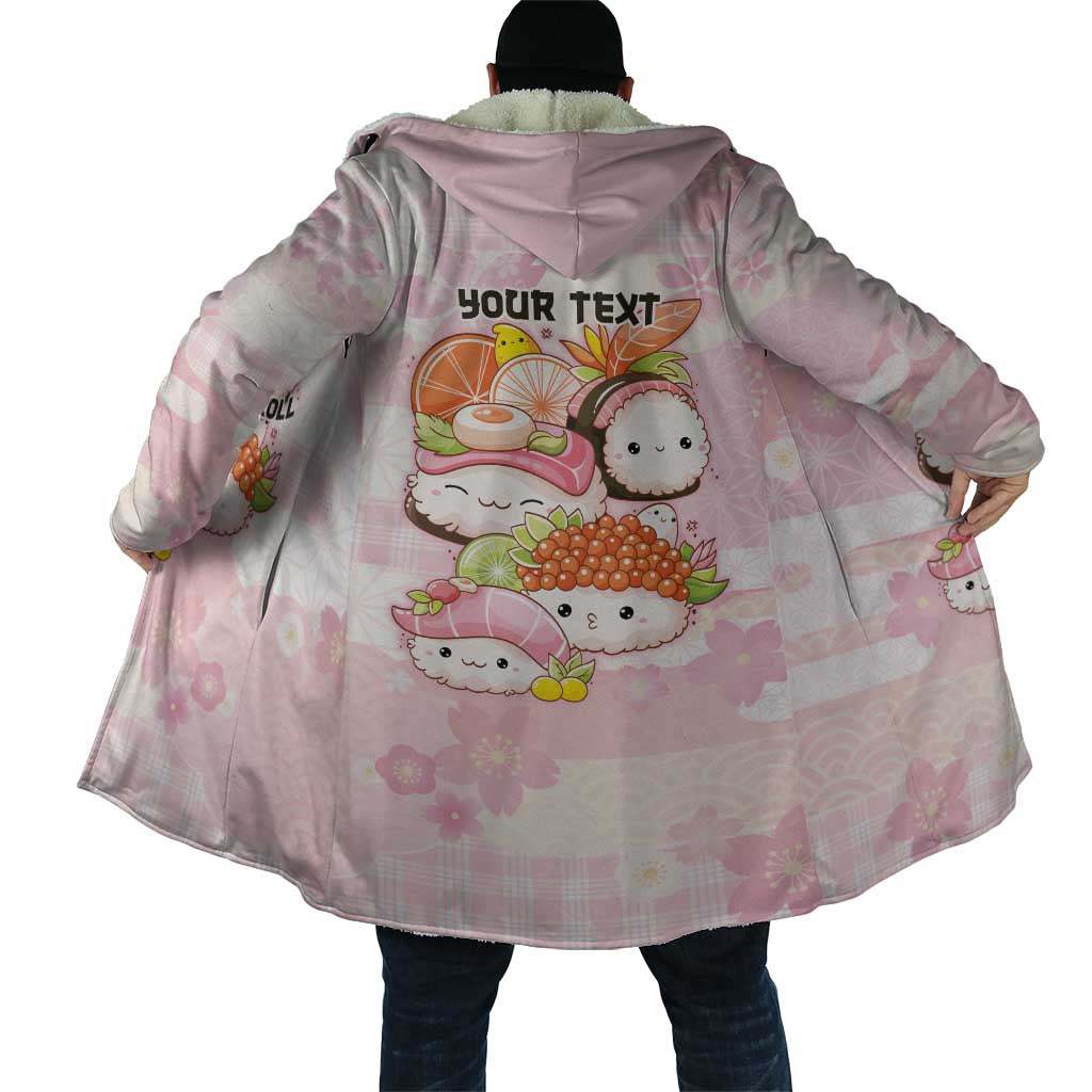 Personalized Japanese Kawaii Sushi Cloak Pink Wagara Palaka This Is How I Roll - Wonder Print Shop