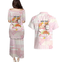 Personalized Japanese Kawaii Sushi Couples Matching Puletasi and Hawaiian Shirt Pink Wagara Palaka This Is How I Roll - Wonder Print Shop