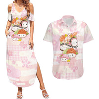 Personalized Japanese Kawaii Sushi Couples Matching Summer Maxi Dress and Hawaiian Shirt Pink Wagara Palaka This Is How I Roll - Wonder Print Shop